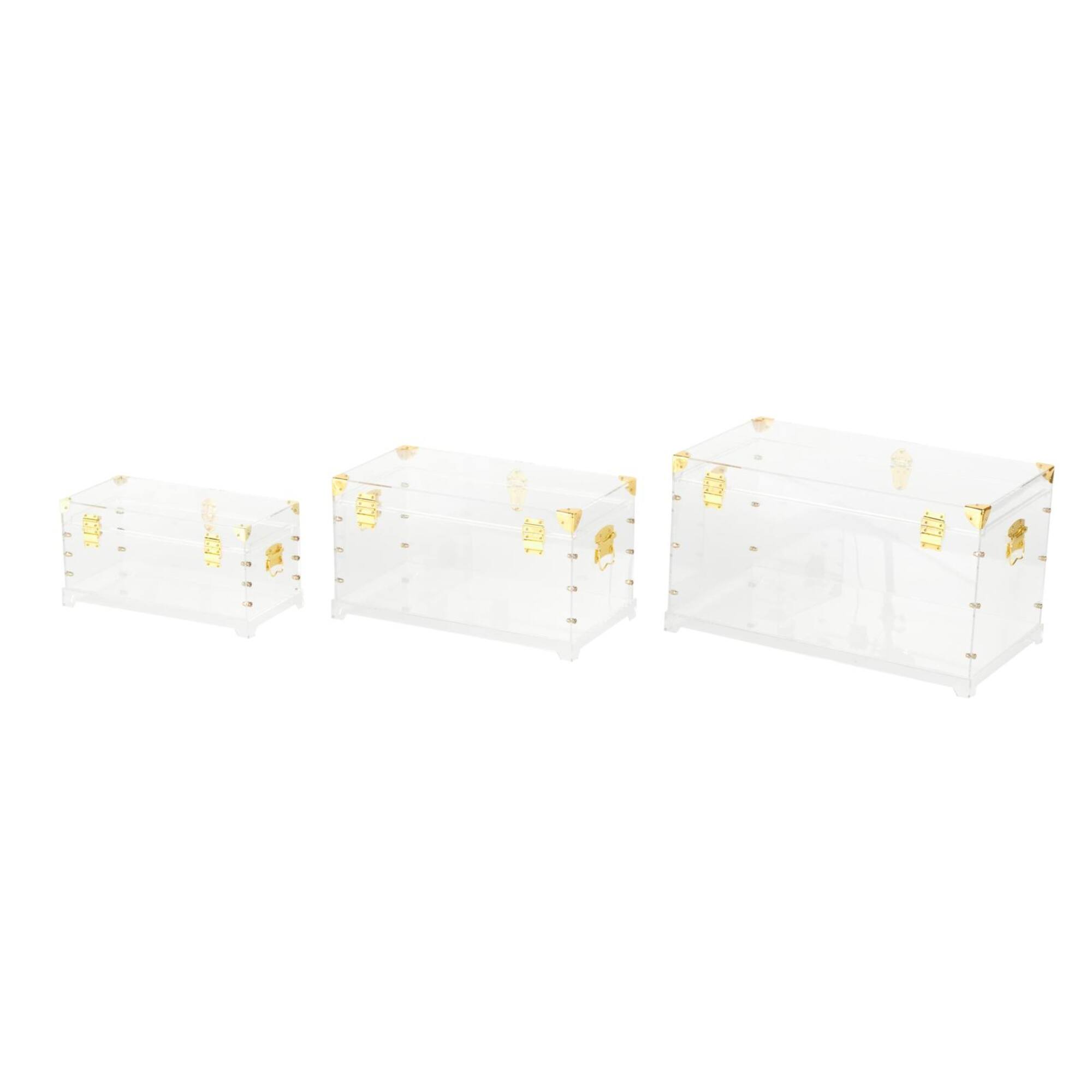 Clear & Gold Acrylic Trunk Set